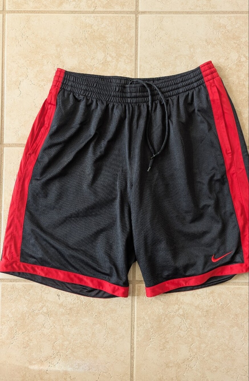 Nike Black Athletic Shorts with Red Trim